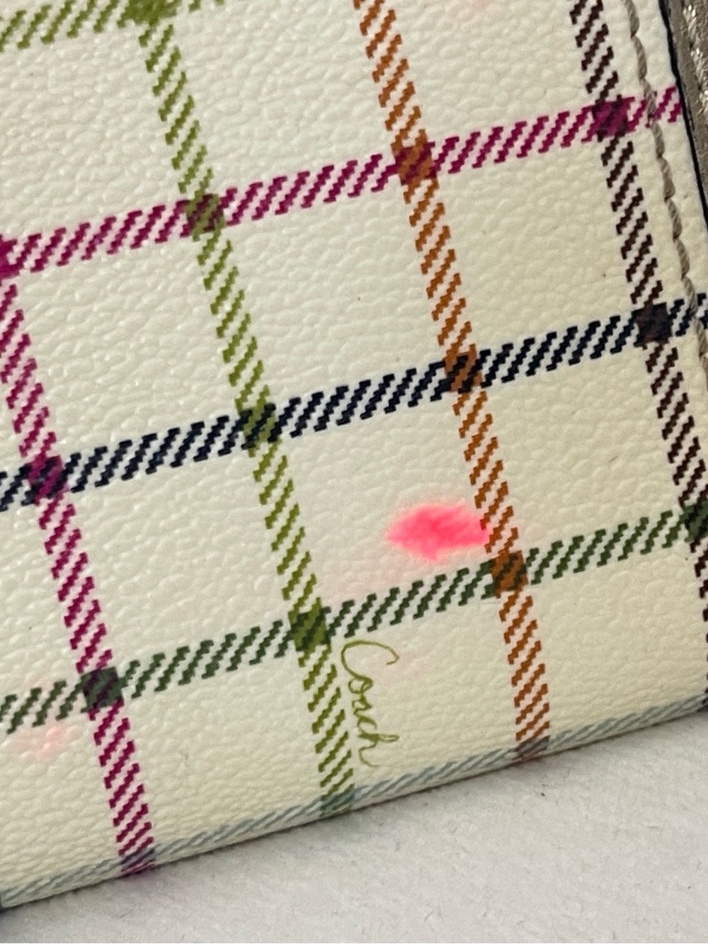 Coach Heritage Stripe Tattersall Plaid Wallet - Picture 10 of 12